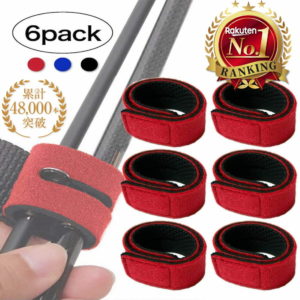 L-park ロッドベルト 釣り竿バンド 釣り 保護ベルト ロッドバンド 結びバンド 釣り具 選べる3色6本入