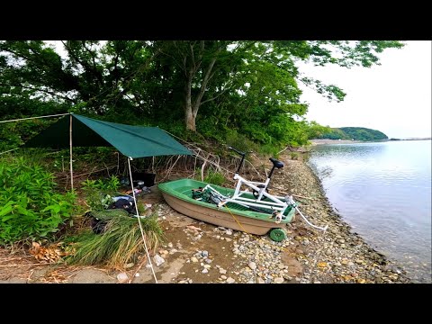 海と川で幻を追いかけて、、無人島で釣りキャンプしたのち、チャリ小舟で川下りしたよ！