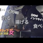 海釣り公園で女ひとり車中泊しつつサビキ釣りを　ノンフライヤー持って釣った魚を食べてみた　アラフィフ独身派遣チビ女