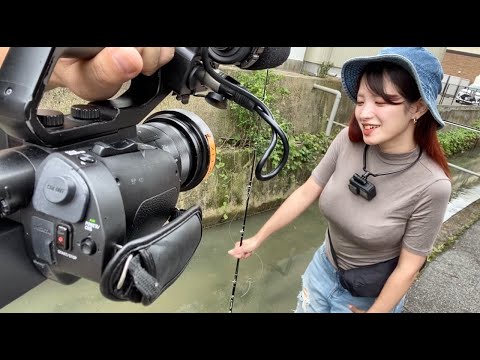 ドブ川で釣りしてたら取材された話・・。