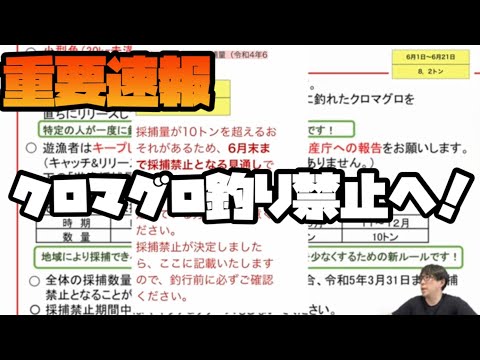 [重要速報]クロマグロ釣り禁止決定⁉︎６月枠ブリ釣りもマグロ釣りも釣れないまま終了！２馬力ゴムボート
