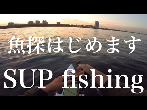 【SUP fishing】魚探を大画面で見ながら釣りを始めます！