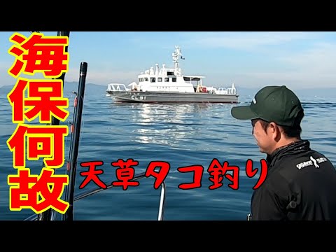 【天草タコ釣り】海上保安庁さん‼警察怖い。何もしてないのに