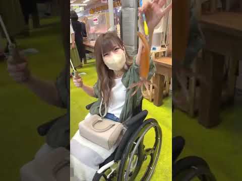 いか釣りに初挑戦する車椅子女子#shorts