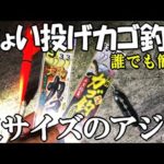 【誰でも簡単カゴ釣り】ちょい投げで尺サイズのアジ(新魚種)が釣れた！