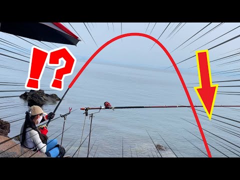 【大物釣り】必死に逃げる大物と絶対逃がさない女