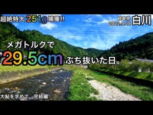 【鮎釣り】大鮎を求めて！完結編｜白川（岐阜県）｜2022.9.18｜今後は「尺鮎を求めて」の予定【友釣り】