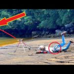 釣り竿が曲がり女の体はダメな方向にさらに曲がるw大物にやられた釣りキャンプ🎣⛺️無人島サバイバル編