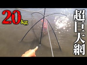 【実験】巨大網にアミ姫20kg凍らせて一緒に沈めたら…