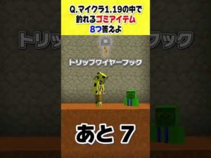 あなたは解ける？マイクラ釣りアイテムクイズ！ #shorts