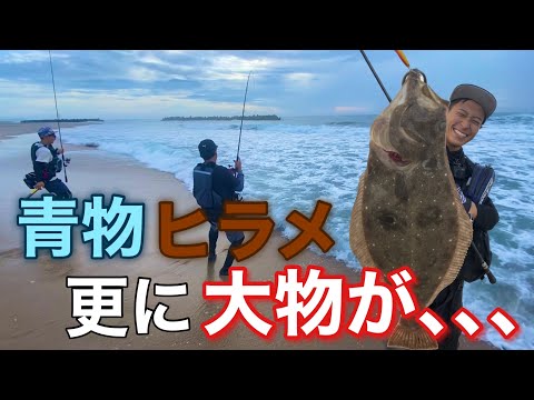 【ヒラメ釣り】サーフからまさかの大物が釣れてパニックに?!【福島県遠征編】