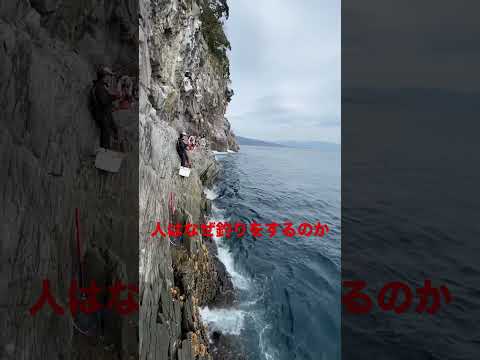超絶断崖で釣りザオが引き込まれる決定的瞬間！　#釣り　#磯釣り #興奮