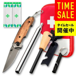 【新春SALE！2000円クーポン！】ファイヤースターター ナイフ アウトドア 救急セット 火吹き棒 ホイッスル 日本製絆創膏付 ポイント消化 サバイバル BBQ アウトドア用品 キャンプグッズ キャンプ用品 伸縮式 メタルマッチ ソロキャンプ 携帯用