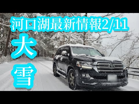 [河口湖バス釣り]大雪後の河口湖。積雪24cmの河口湖湖畔の状況！！