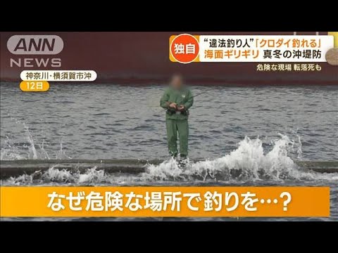 【独自】違法釣り人“海面ギリギリ”真冬の沖堤防　過去に転落死も…渡船業者の言い分【もっと知りたい！】(2023年2月28日)