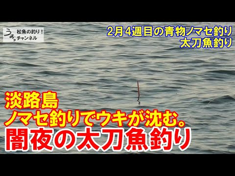 2月の淡路島、青物ノマセ釣り調査。夜は太刀魚仕掛投げていく。2月4週目の青物泳がせ釣りと太刀魚釣り。
