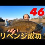 【埼玉バス釣り】リベンジ5日目！元荒川堰上ポイントで46センチ！【スモールマウスバス】