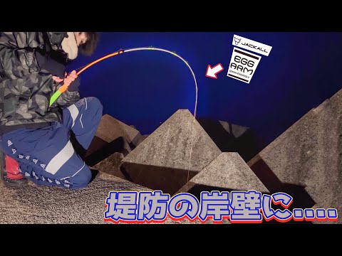 【穴釣り】堤防岸壁で釣りしてたら.....ジャッカル　ダイワ　コロネット　エッグアーム