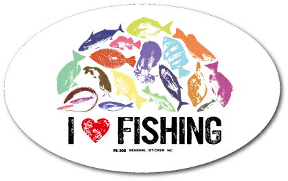釣りステッカー アイ ラブ フィッシング 魚拓 02 FS208 フィッシング ステッカー 釣り グッズ