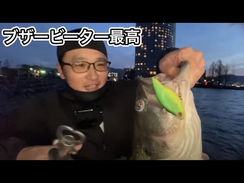 春のデカバスがブザービーターで釣れた！琵琶湖バス釣りライブ