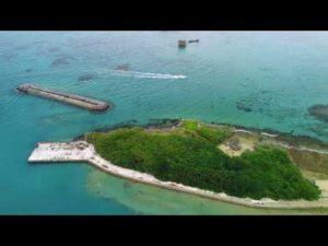 【釣り用海底地形調査】沖縄 浜比嘉島 比嘉港・比嘉拝所ドローン空撮