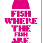 釣りステッカー カシラアイコン 魚のいるところで釣りをせよ ピンク FS125 フィッシング ステッカー 釣り グッズ