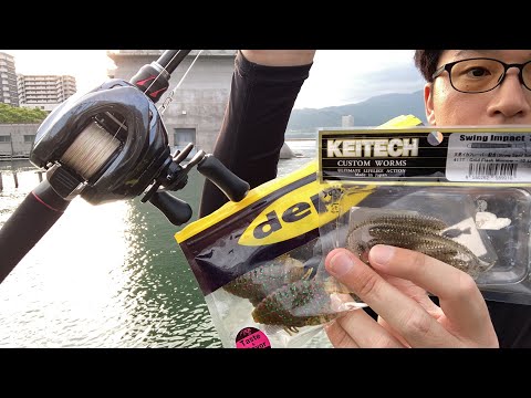 琵琶湖バス釣りライブ。ヘビキャロ（ブルフラット）に3連続バイト、デスアダー6インチ、モラモラドリューにギルバイト