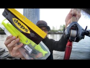 【琵琶湖バス釣りライブ】デスアダー8インチにバイトあり。