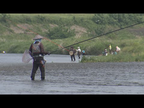 思川では栃木県内で一番早いアユ釣り解禁　釣り人たちが腕を競う