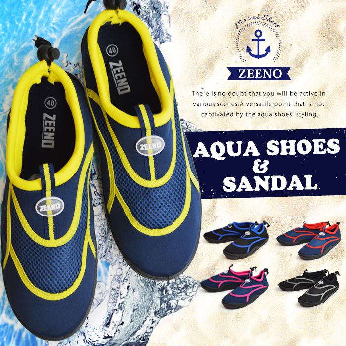 マラソン限定【半額以下SALE】【送料無料】アクアシューズ メンズ レディース キッズ ジュニア サンダル アウトドアシューズ スポーツサンダル キッズシューズ メッシュ 通気性 軽量 防滑 子供靴 男の子 女の子 男女両用 靴 Zeeno ジーノ【クリックポスト】