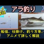 《アニメで解説：【アラ】の釣り方》【アラ釣り】について、【船宿】【仕掛け】【エサ】【釣り方】についてアニメで詳しく解説します。