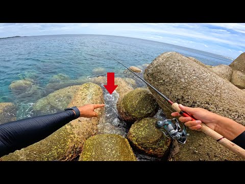 【衝撃映像】穴釣り史上誰も見たことが無い生物が釣れて大興奮
