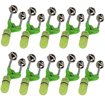 【8/1は同一店舗内買いまわりでポイント最大10倍】釣りの音 10個セット 夜釣り 竿 釣具 LED 鈴 クリップ 当たり 仕掛け[ネコポス発送、送料無料、代引不可]