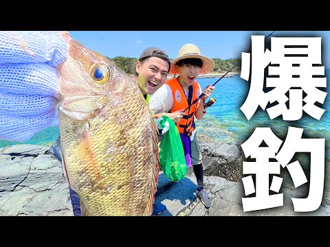 【爆釣】海底まで見える透明な海で魚を釣りまくる。無人島で食料調達の為に魚釣りしたら予想以上だったwwwwwwww