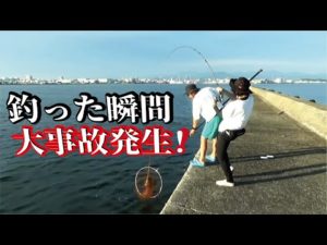 真夏の堤防で恐ろしくデカい怪物魚を引きずり上げた瞬間に事故はおきた