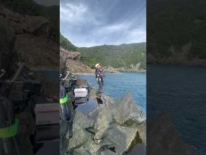 魚釣れすぎて折れた竿で釣りした。 #fishing #釣り #磯釣り